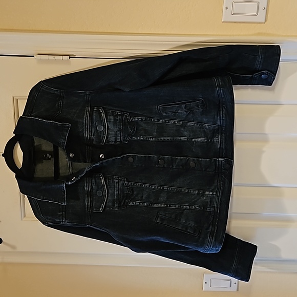 Lane Bryant Dark Blue Short Jean Jacket Size 22 - Picture 1 of 8